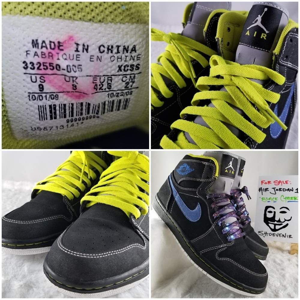 Air Jordan Retro 1 - Black Cyber - Picture 8 of 8